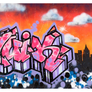 Quik graffiti never street art coloré