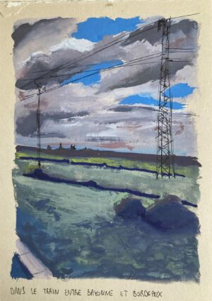 Sébastien Arcouet "Vue depuis le train entre Bayonne et Bordeaux"
