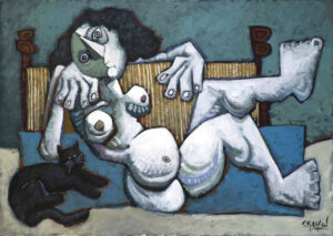 MIRAMON THIERRY "FEMME NUE AU CHAT"